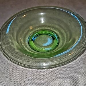 Vintage Green Depression Glass Plate